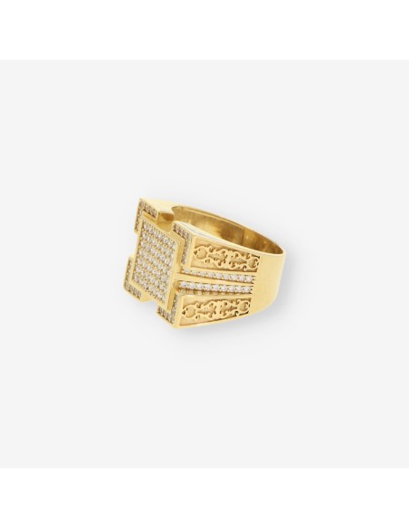 Anillo oro y circonitas