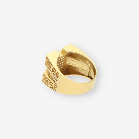 Anillo oro y circonitas