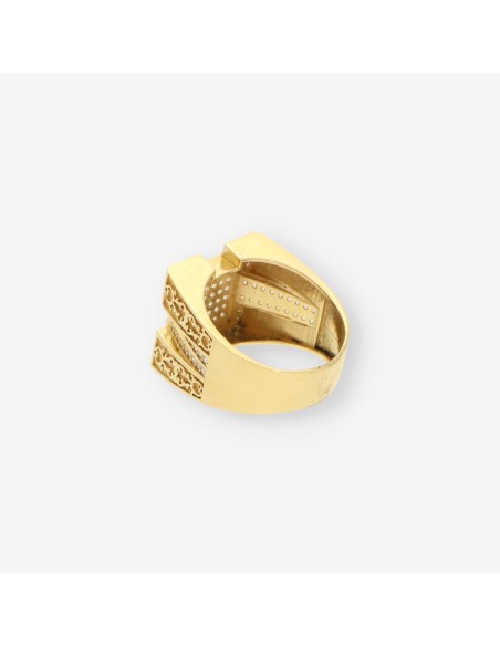 Anillo oro y circonitas