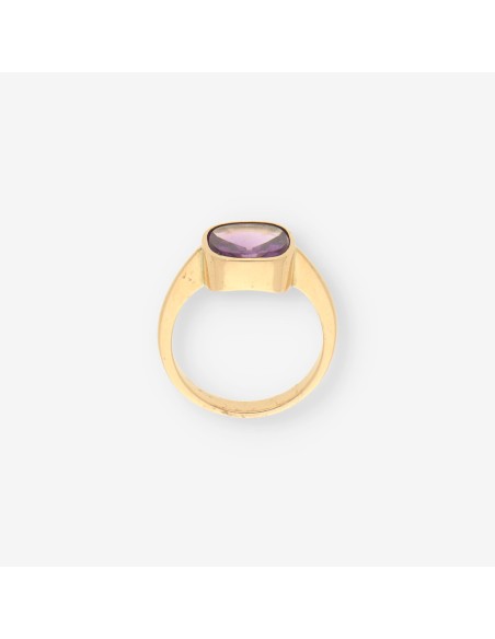 Anillo oro piedra lila
