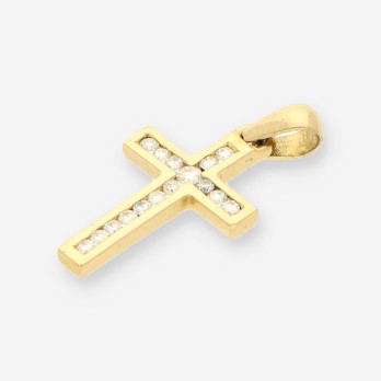 Colgante cruz oro brillantes 2