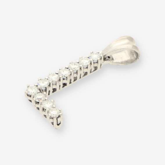 Colgante letra L oro bl. y brillantes