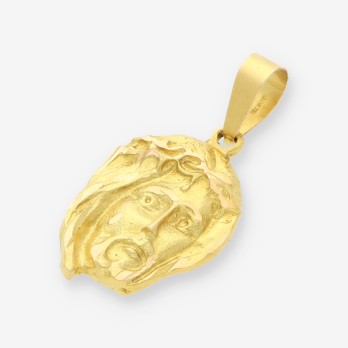 Colgante cara cristo oro 2