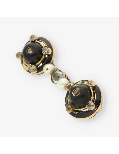 Broche Vintage perla y Diamantes