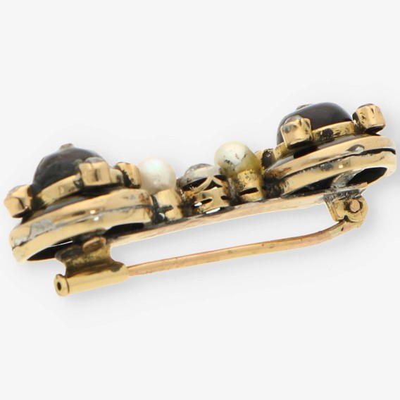 Broche Vintage perla y Diamantes