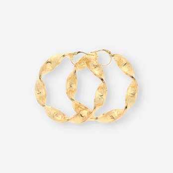 Pendientes aro rizados oro