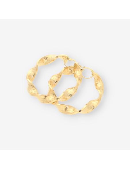 Pendientes aro rizados oro