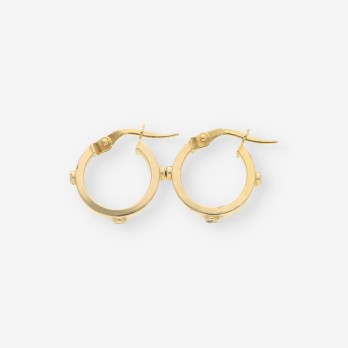 Pendientes aro oro y circonitas