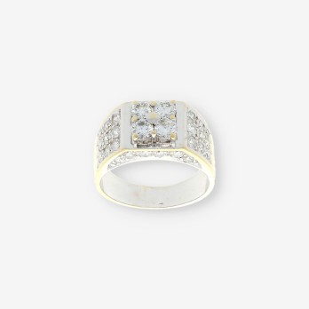 Sello en oro bicolor 18kt con brillantes 2
