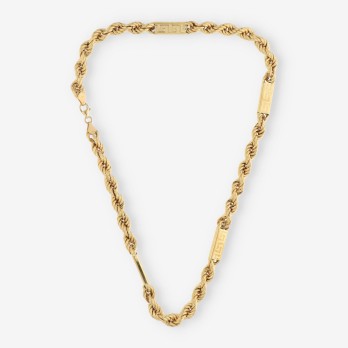 Cadena cordon con dibujo greca oro