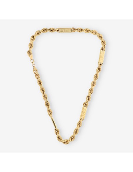 Cadena cordon con dibujo greca oro