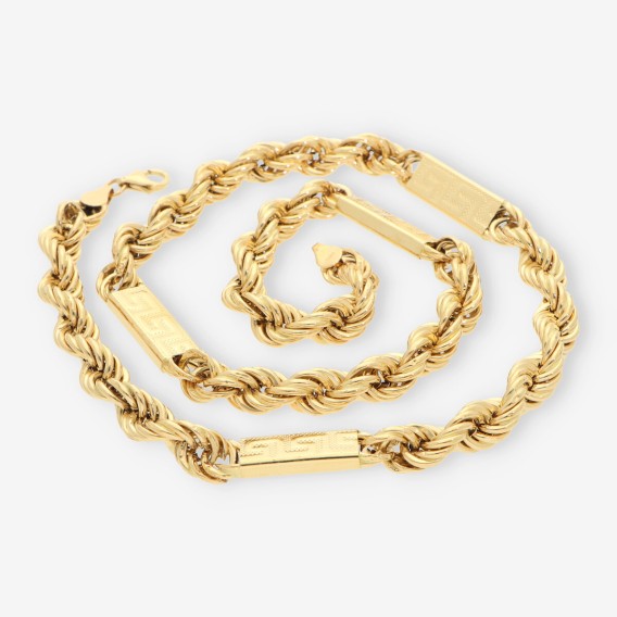 Cadena cordon con dibujo greca oro