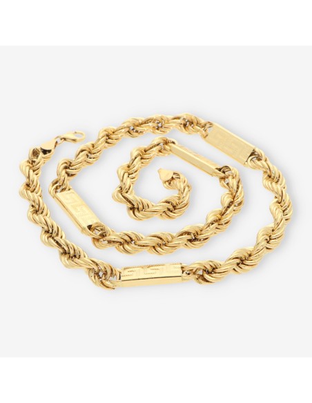 Cadena cordon con dibujo greca oro