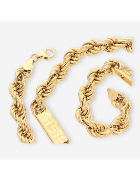 Cadena cordon con dibujo greca oro