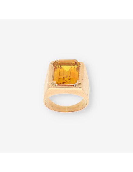 Anillo piedra naranja y oro