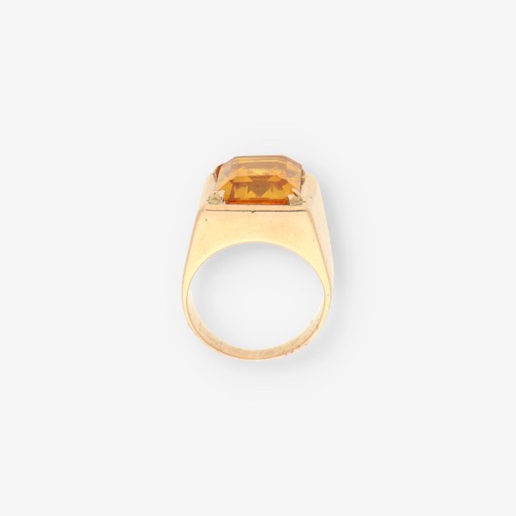 Anillo piedra naranja y oro