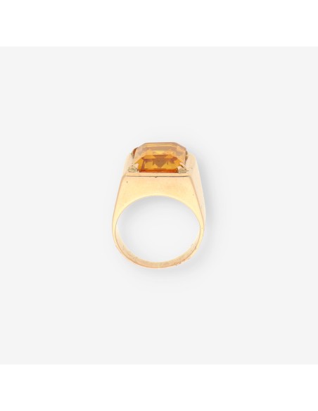 Anillo piedra naranja y oro