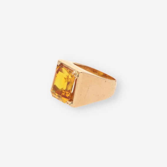 Anillo piedra naranja y oro