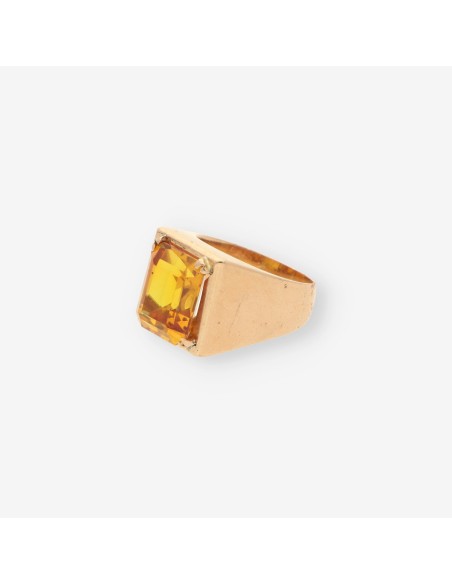 Anillo piedra naranja y oro
