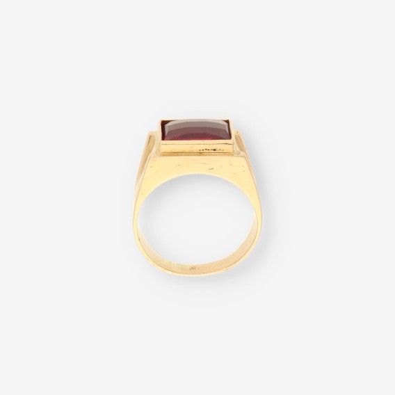 Anillo oro y p. roja