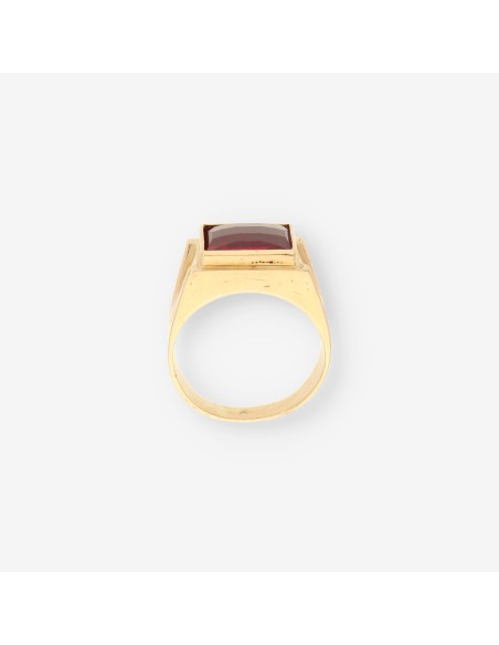 Anillo oro y p. roja