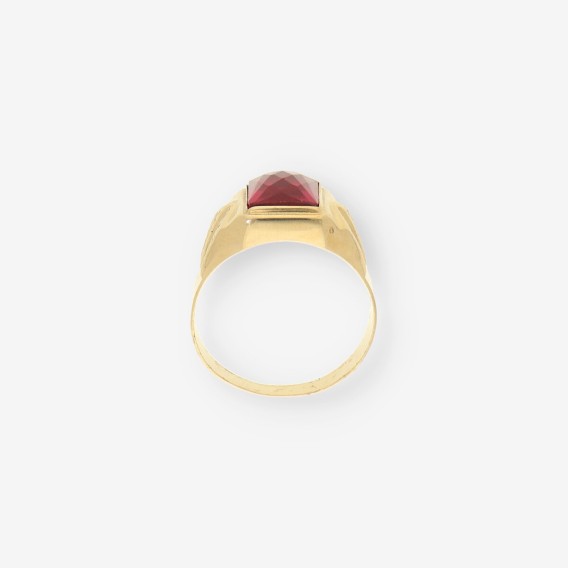 Anillo oro piedra roja