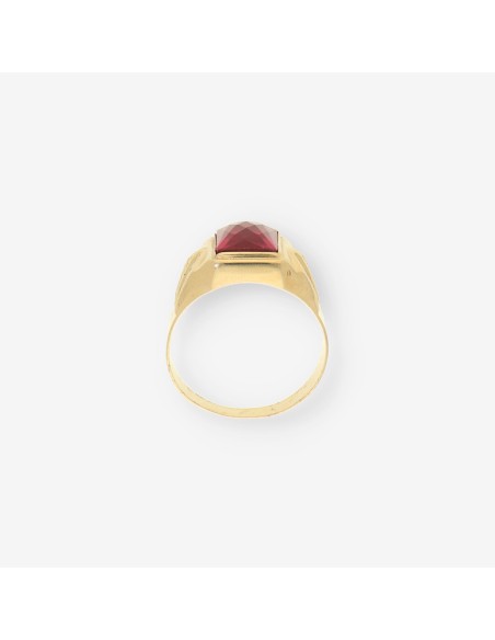 Anillo oro piedra roja