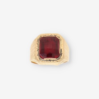 Anillo oro p. roja
