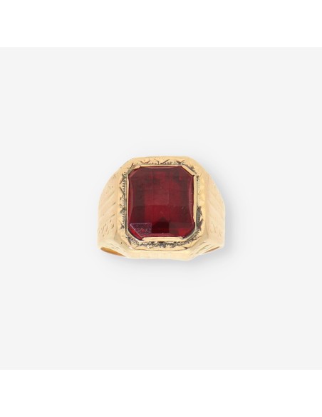 Anillo oro p. roja