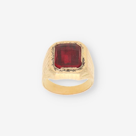 Anillo oro p. roja