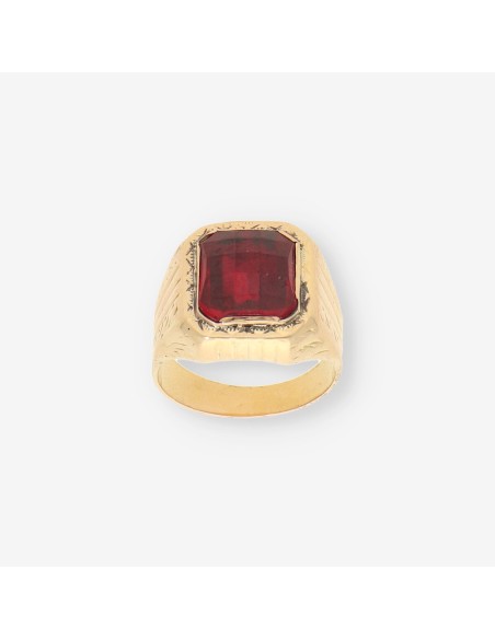 Anillo oro p. roja