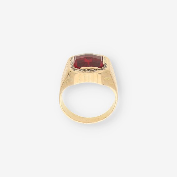 Anillo oro p. roja