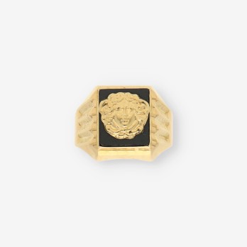 Anillo Onix cara Versace oro