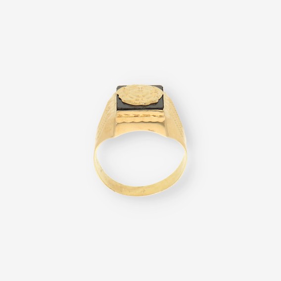 Anillo Onix cara Versace oro