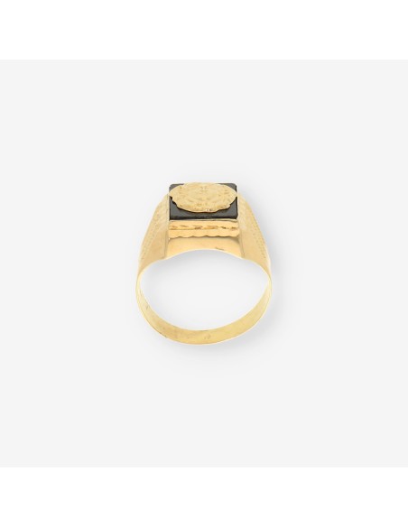 Anillo Onix cara Versace oro