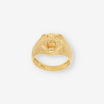 Anillo leÃ³n oro 2