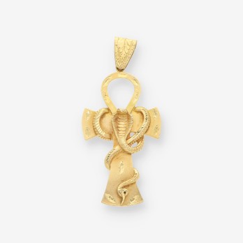 Colgante llave de la vida serpiente oro