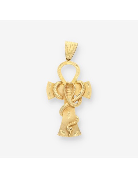 Colgante llave de la vida serpiente oro
