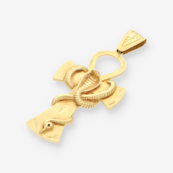 Colgante llave de la vida serpiente oro