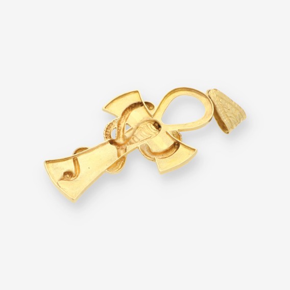 Colgante llave de la vida serpiente oro