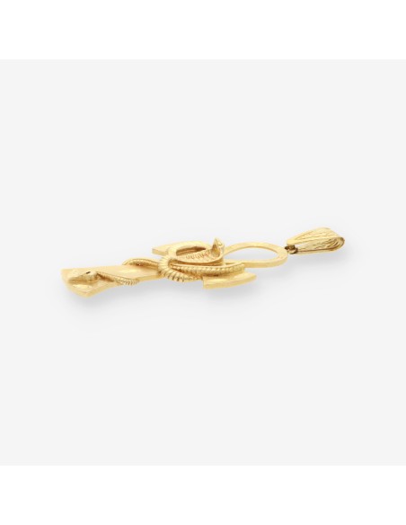 Colgante llave de la vida serpiente oro