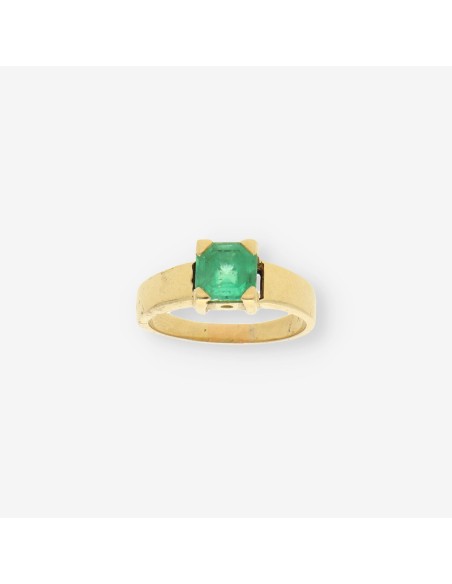 Anillo oro piedra verde