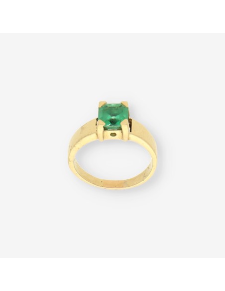 Anillo oro piedra verde