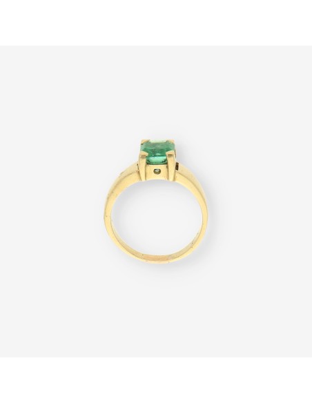 Anillo oro piedra verde