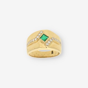 Anillo zafiro oro y brillantes