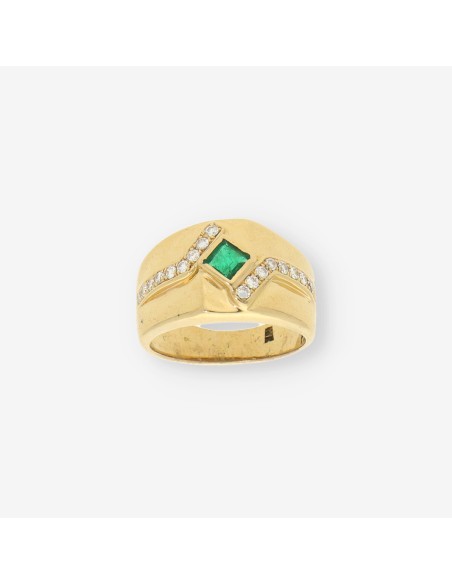 Anillo zafiro oro y brillantes