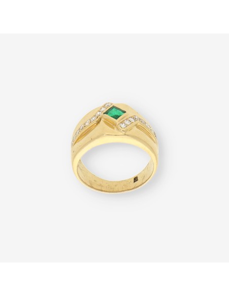 Anillo zafiro oro y brillantes