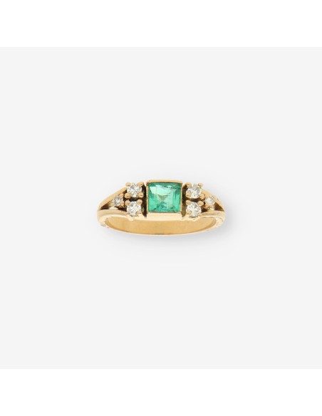 Anillo Esmeralda oro y brillantes