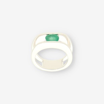Anillo oro blanco y Esmeralda 2