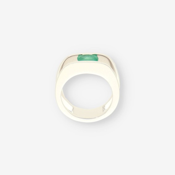 Anillo oro blanco y Esmeralda